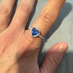 SHEIN Blue Heart Gemstone Ring